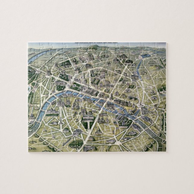 Map of Paris during the period of the Grands Jigsaw Puzzle (Horizontal)