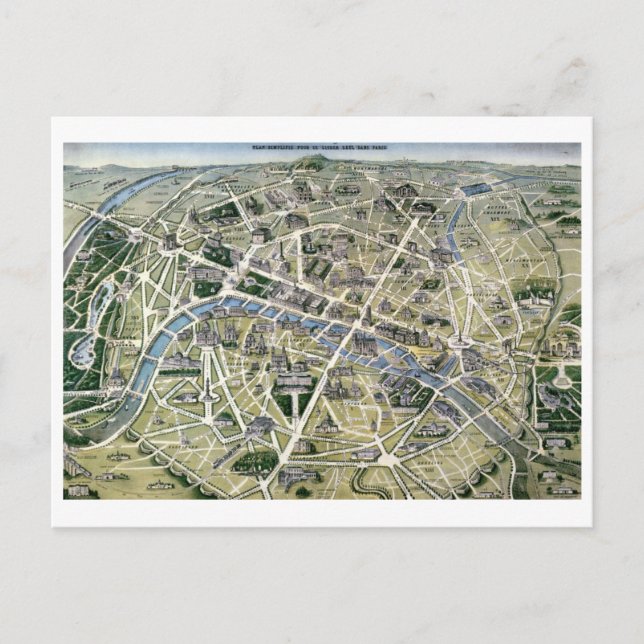 Map of Paris during the period of the Grands Postcard (Front)