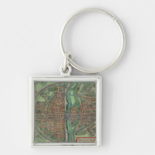 Map of Paris, from 'Civitates Orbis Terrarum' by G Key Ring
