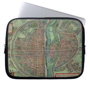 Map of Paris, from 'Civitates Orbis Terrarum' by G Laptop Sleeve