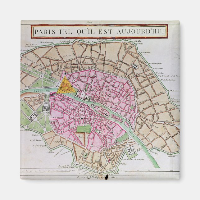 Map of Paris, June 1800 Magnet (Front)
