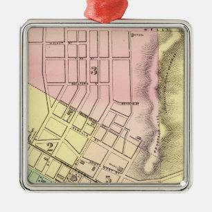 Map of Parkersburg, West Virginia Metal Tree Decoration