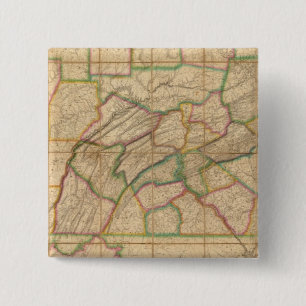 Map of Pennsylvania 15 Cm Square Badge
