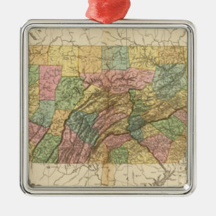 Map of Pennsylvania and New Jersey Metal Ornament