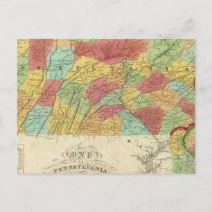 Map Of Pennsylvania New Jersey And Delaware Postcard