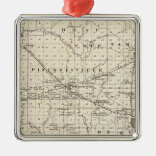 Map of Perry County, Nashville and Carmi Metal Ornament