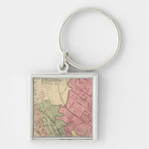 Map of Petaluma City 1877 Key Ring