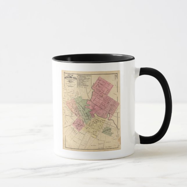 Map of Petaluma City 1877 Mug (Right)