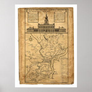 Map of Philadelphia and Parts Adjacent 1752 Poster