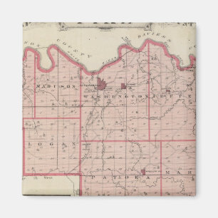 Map of Pike County with Plan of Petersburg Magnet