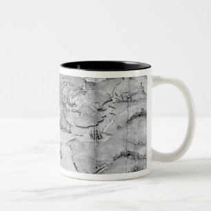 Map of Plymouth, c.1539 Two-Tone Coffee Mug