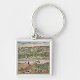 Map of Poitiers, from 'Civitates Orbis Terrarum' b Key Ring