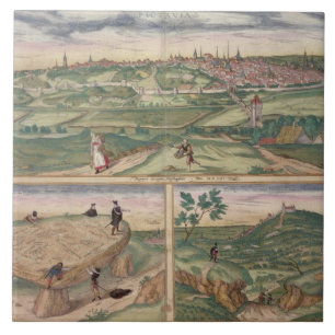 Map of Poitiers, from 'Civitates Orbis Terrarum' b Tile