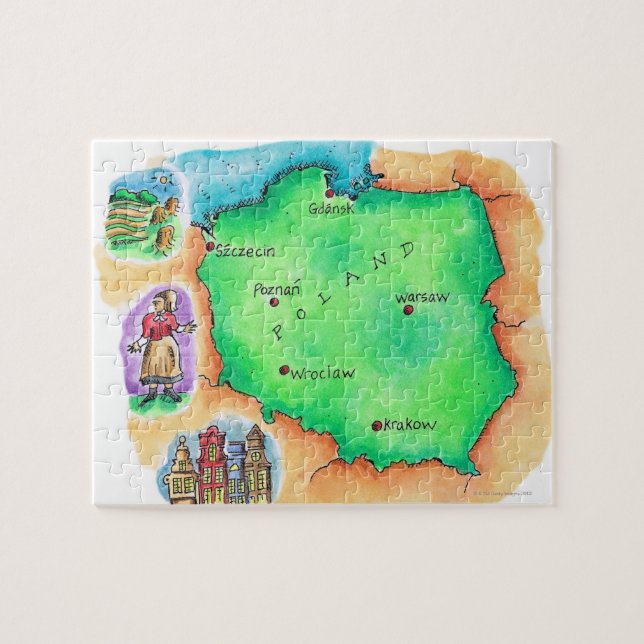 Map of Poland Jigsaw Puzzle (Horizontal)
