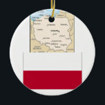 MAP OF POLAND, POLISH FLAG CERAMIC ORNAMENT<br><div class="desc">MY DESIGN</div>