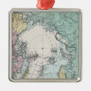 Map of Polar Seas Metal Ornament