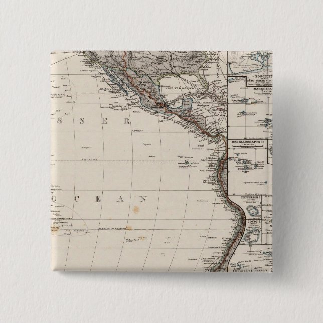 Map of Polynesia 15 Cm Square Badge (Front)