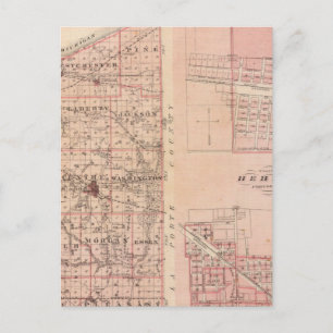 Map of Porter County with Chesterton, Hebron Postcard