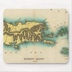 Map Of Porto Rico And The Virgin Islands Mouse Pad