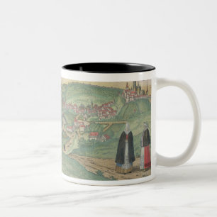 Map of Prague, from 'Civitates Orbis Terrarum' by Two-Tone Coffee Mug