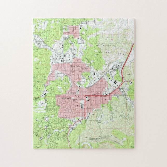 Map of Prescott Arizona (1973) Jigsaw Puzzle (Vertical)
