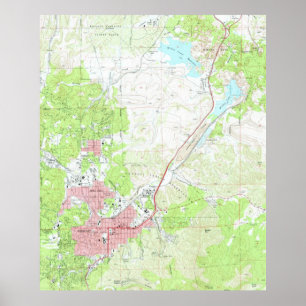 Map of Prescott Arizona (1973) Poster