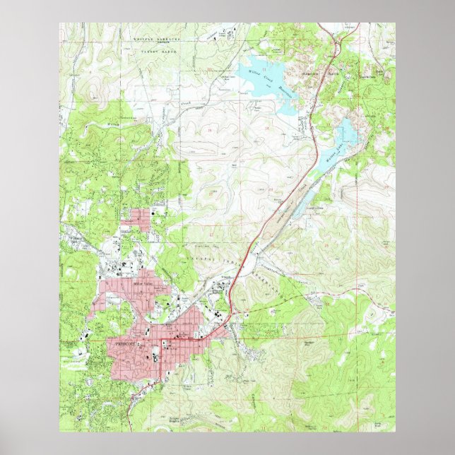 Map of Prescott Arizona (1973) Poster (Front)