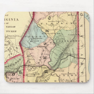 Map of Preston, Taylor, Barbour, Tucker counties Mouse Pad