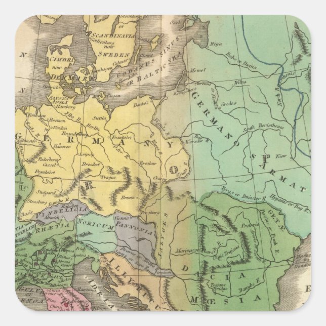 Map of Provinces in Roman Empire Square Sticker (Front)