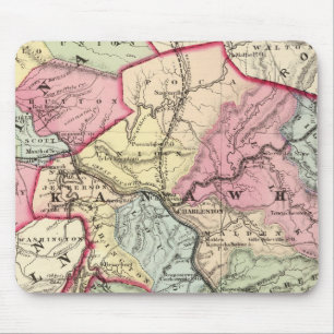 Map of Putnam, Kanawha, Boone counties Mouse Pad