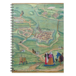 Map of Raab, from 'Civitates Orbis Terrarum' by Ge Notebook