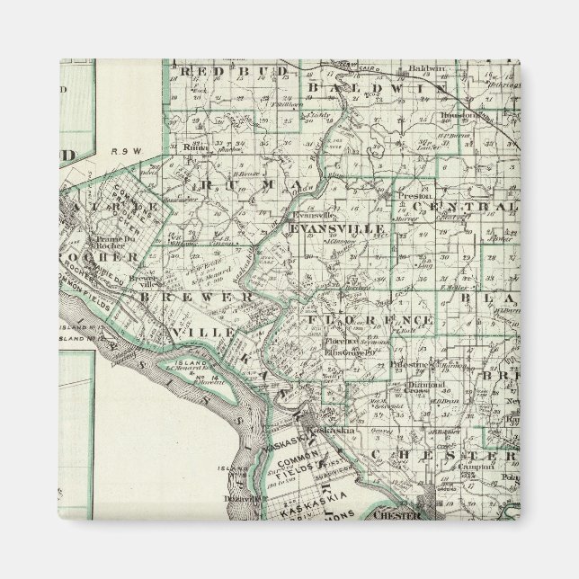 Map of Randolph County, Red Bud and Chester Magnet (Front)