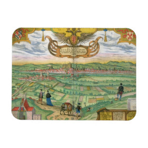 Map of Regensburg, from 'Civitates Orbis Terrarum' Magnet