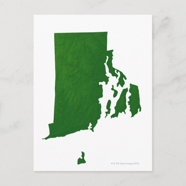 Map of Rhode Island 2 Postcard (Front)