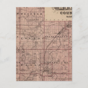 Map of Rice County, Minnesota Postcard