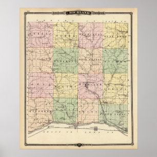 Map of Richland County, State of Wisconsin Poster