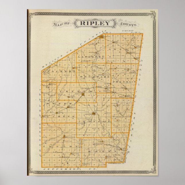 Map of Ripley County Poster (Front)