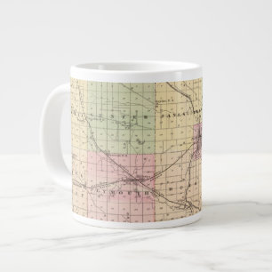 Map of Rock County, State of Wisconsin Large Coffee Mug