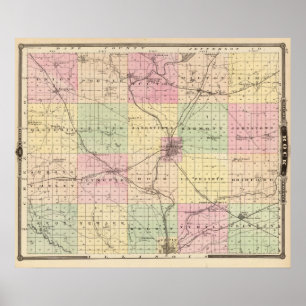 Map of Rock County, State of Wisconsin Poster