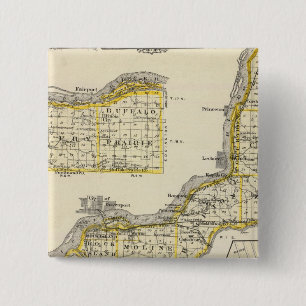 Map of Rock Island County and Dixon 15 Cm Square Badge