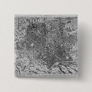 Map of Rome, 1579 15 Cm Square Badge