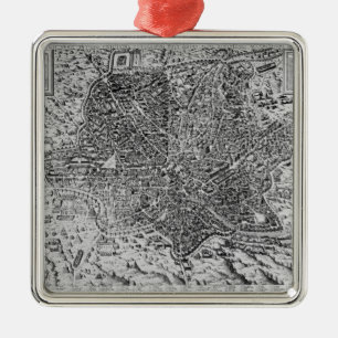 Map of Rome, 1579 Metal Ornament
