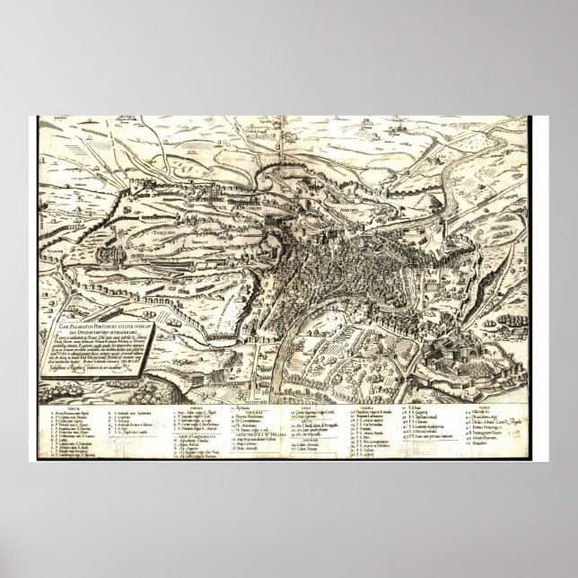 Map of Rome during the Renaissance Poster (Front)