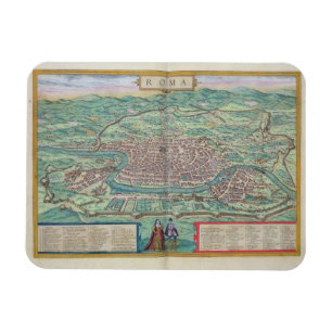 Map of Rome, from 'Civitates Orbis Terrarum' by Ge Magnet