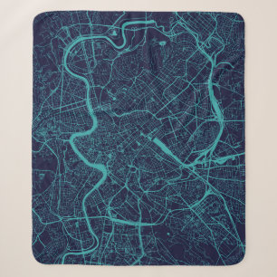 Map of Rome Sherpa Blanket