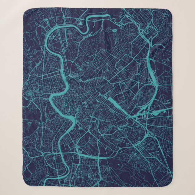 Map of Rome Sherpa Blanket (Front)