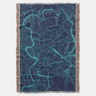 Map of Rome Throw Blanket