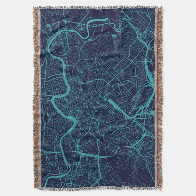 Map of Rome Throw Blanket (Front Vertical)