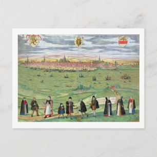 Map of Rostock, from 'Civitates Orbis Terrarum' by Postcard