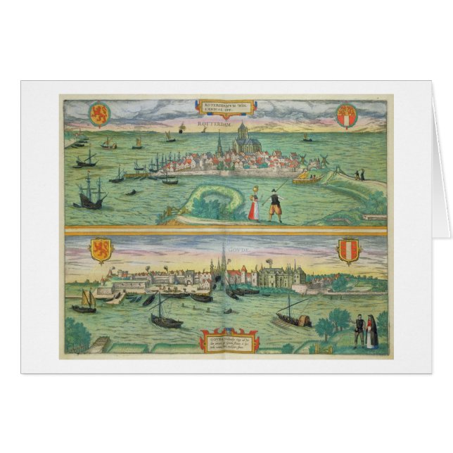 Map of Rotterdam and Gouda, from 'Civitates Orbis (Front Horizontal)